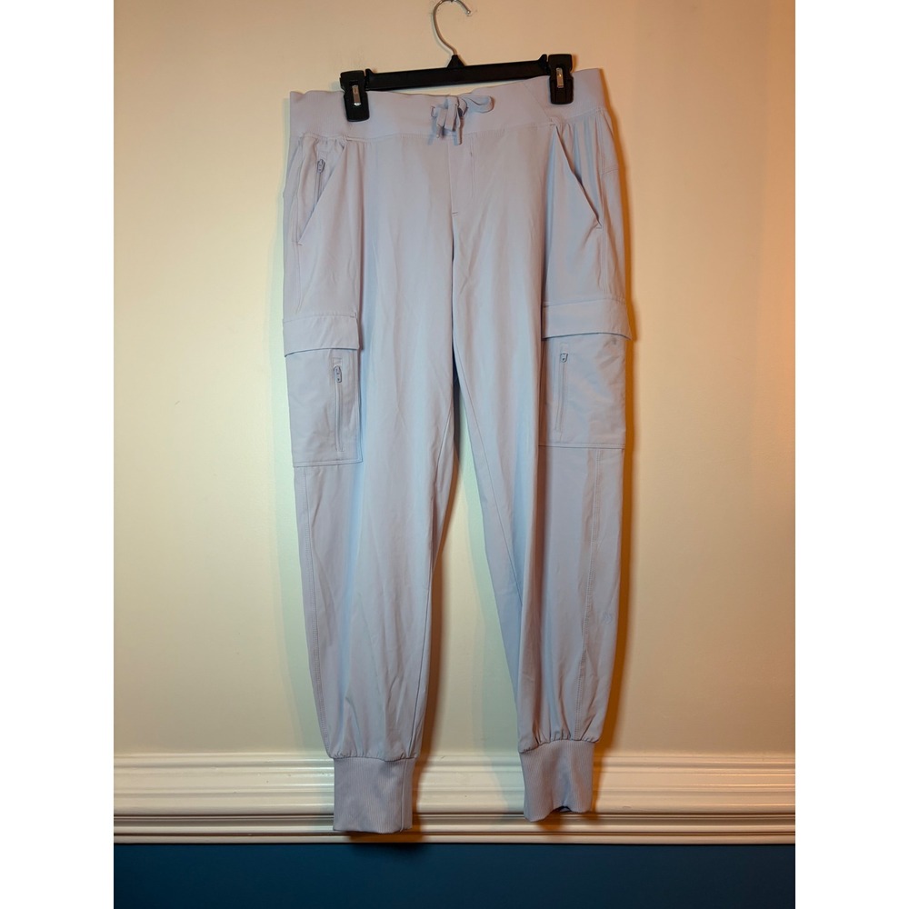 All in Motion Cargo Jogger Womens Size M Blue Mid-Rise Ribbed Cuff Pockets NWT